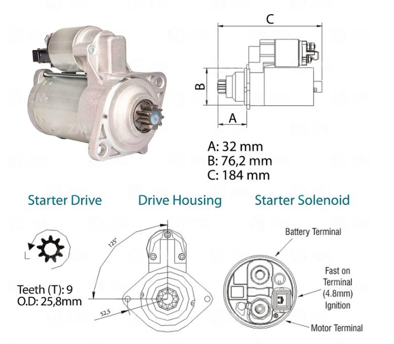 MOTOR DE PARTIDA KOMBI 12V