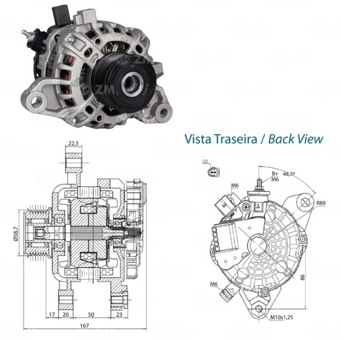 ALTERNADOR TOYOTA HILUX SW4 90A 12V
