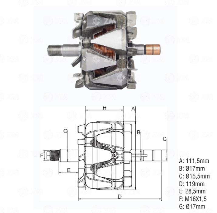 ROTOR 12V 140A CHEVROLET BLAZER S10