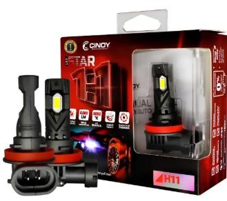 PAR LÂMPADA LED H8 H9 H11 CINOY STAR 6000K 12V