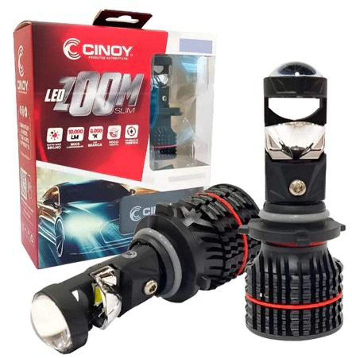 PAR LÂMPADA ZOOM LED CINOY H4 10000L 6000K 12/24V