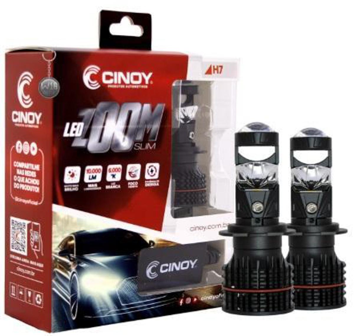 PAR LÂMPADA ZOOM LED CINOY H7 10000L 6000K 12/24V