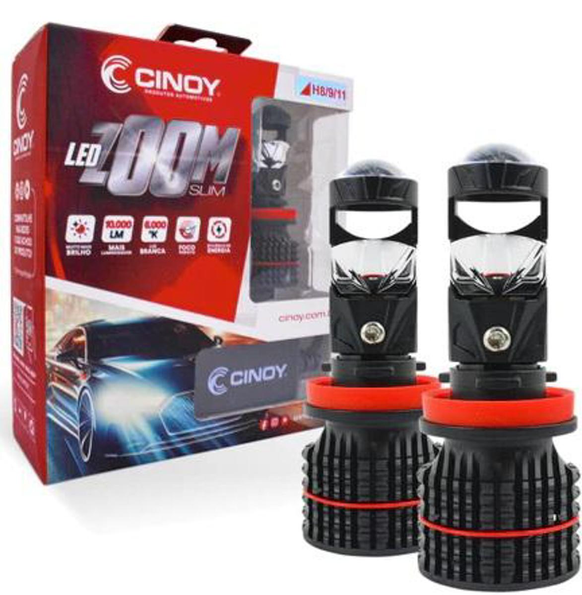 PAR LÂMPADA ZOOM LED CINOY H8 H11 H16 6000K 12/24V