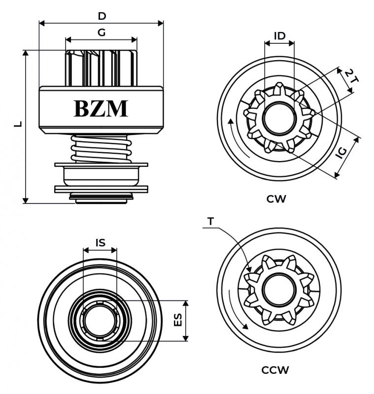 IMPULSOR BENDIX PARTIDA AGRALE MWM FORD GM
